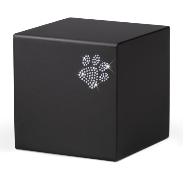 Würfel Pfote aus Kristallsteinen Anthrazit